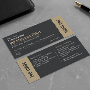 Zakelijk Galabal Zwart & Goud Evenementenbonkaart Reclamekaart
