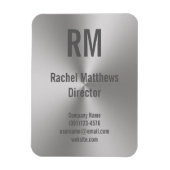 Zakelijk Geborsteld Metaal Kijk Monogram Naam Tite Magneet (Verticaal)