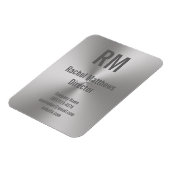 Zakelijk Geborsteld Metaal Kijk Monogram Naam Tite Magneet (Linkerzijde)