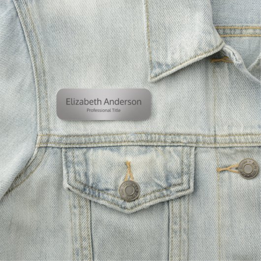 Zakelijk geborsteld metaal look professionele tite naamplaatje (In situ)