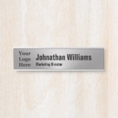 Zakelijk geborsteld Metal Look Jouw naam Titel Log Deurbordje (Voorkant)