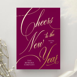 Zakelijk gejuich voor het nieuwe jaar folie feestdagenkaart