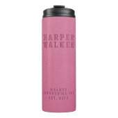 Zakelijk gelookt roze veen leder thermosbeker (Voorkant)