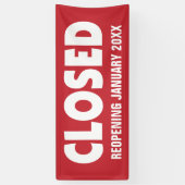 Zakelijk gesloten teken met heropening of andere i spandoek (Verticaal)