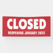 Zakelijk gesloten teken met heropening of andere i spandoek (Horizontaal)
