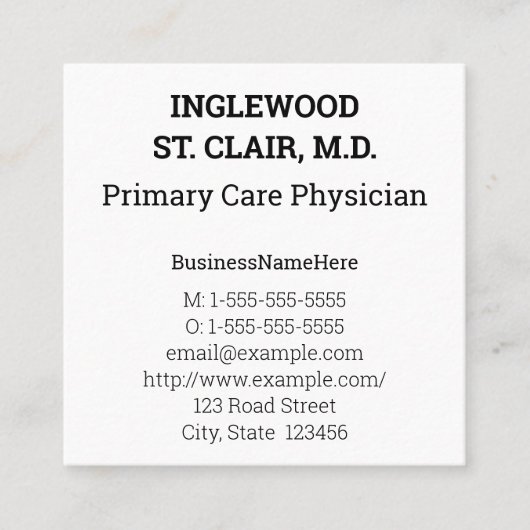 Zakelijk, gewoon Visitekaartje (Voorkant)