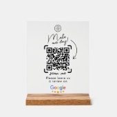 Zakelijk Google Social Review QR Code Acryl Bord (Voorkant)