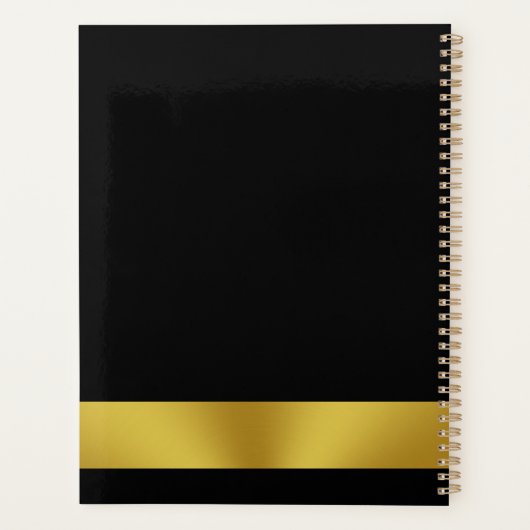 Zakelijk Goud en Zwarte Naam Logo Afsprakenboek Planner (Achterkant)
