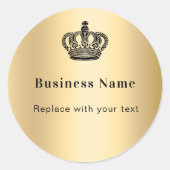 Zakelijk goud koninklijke kroon ronde sticker (Voorkant)