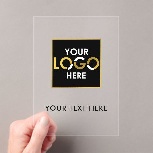 Zakelijk Goud Logo Modern Minimalistisch Gebrandme Acryl Uitnodigingen