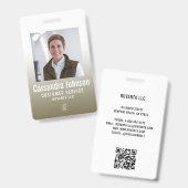 Zakelijk Gouden Kleurverloop Medewerker Foto Badge (Voor- en achterkant)