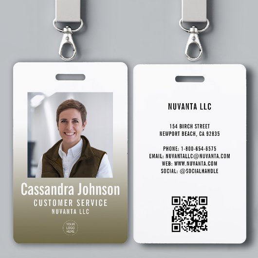 Zakelijk Gouden Kleurverloop Medewerker Foto Badge