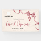 Zakelijk grand opening lint logo welkomstbanner spandoek (Horizontaal)