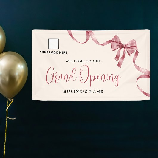 Zakelijk grand opening lint logo welkomstbanner spandoek
