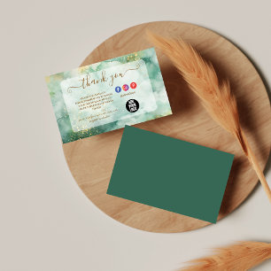 Zakelijk groen luxemarmer bedankkaart