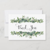 Zakelijk groen Witte bloemen Dank u Bedankkaart (Voorkant)
