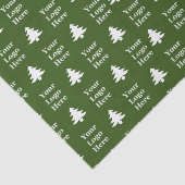 Zakelijk Groene en Witte Kerstbomen Uw Logo Tissuepapier (Detail)