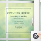 Zakelijk groene openingsuren bord | Raamsticker (Huis)