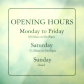 Zakelijk groene openingsuren bord | Raamsticker (Vel 3)
