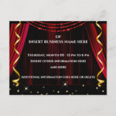 Zakelijk groot rood gordijn VIP rood tapijt Aankondigingskaart (Achterkant)