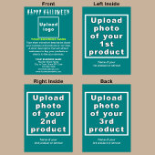 Zakelijk Halloween Blauwgroen Groen Gevouwen Wensk Kaart