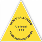 Zakelijk Halloween Geel Driehoek Vinyl Sticker (Voorkant)
