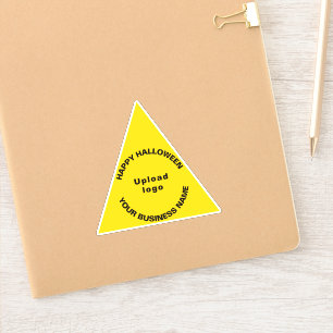 Zakelijk Halloween Geel Driehoek Vinyl Sticker