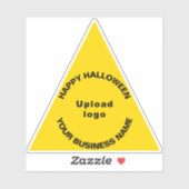 Zakelijk Halloween Geel Driehoek Vinyl Sticker (Vel)