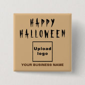 Zakelijk Halloween Greeting Light Brown Square Vierkante Button 5,1 Cm (Voorkant)