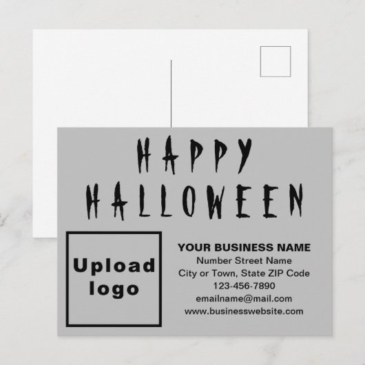 Zakelijk Halloween Grey Holiday Briefkaart (Voorkant / Achterkant)