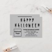 Zakelijk Halloween Klein Grijs Vlak Wenskaart Kaart (Voorkant / Achterkant in situ)