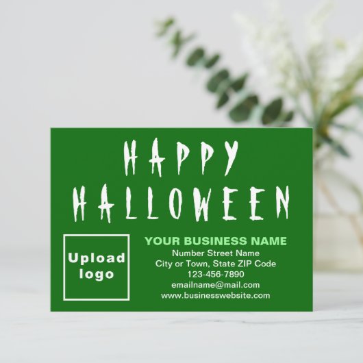 Zakelijk Halloween Klein Groen Vlak Wenskaart Kaart (Staand voorkant)