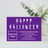 Zakelijk Halloween Kleine Paarse Flat Wenskaart Kaart (Staand voorkant)