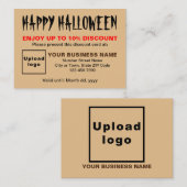 Zakelijk Halloween Lichtbruin Korting Kaart (Voorkant / Achterkant)
