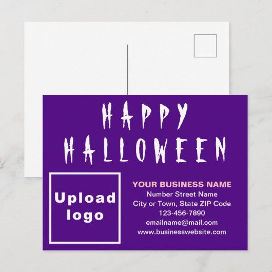 Zakelijk Halloween Paars Holiday Briefkaart (Voorkant / Achterkant)