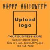 Zakelijk Halloween Sinaasappel Kleur Vierkant Viny Sticker (Voorkant)