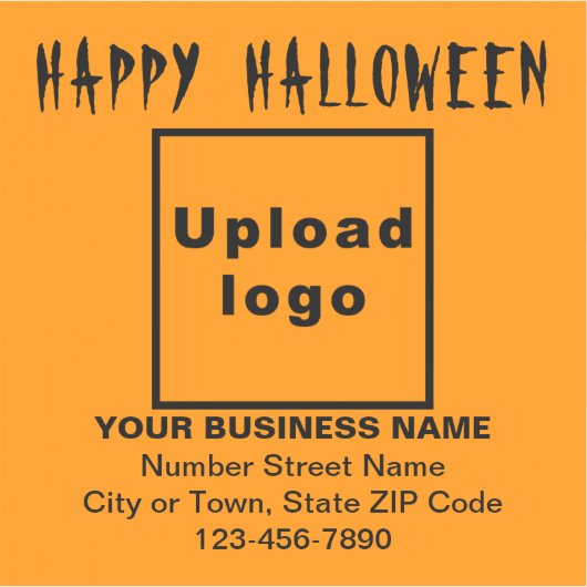 Zakelijk Halloween Sinaasappel Kleur Vierkant Viny Sticker (Voorkant)