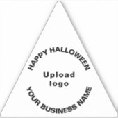 Zakelijk Halloween Witte Driehoek Vinyl Sticker (Voorkant)