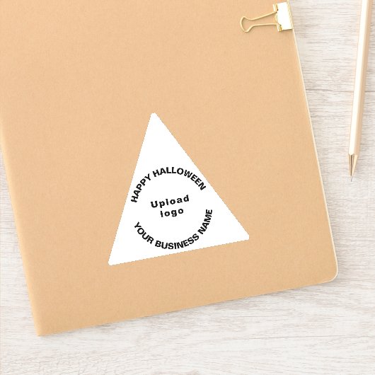 Zakelijk Halloween Witte Driehoek Vinyl Sticker (Notitieboek)