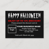 Zakelijk Halloween Zwart Korting Kaart (Voorkant)