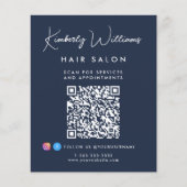 Zakelijk handtekening script QR-code promotioneel Flyer (Voorkant)