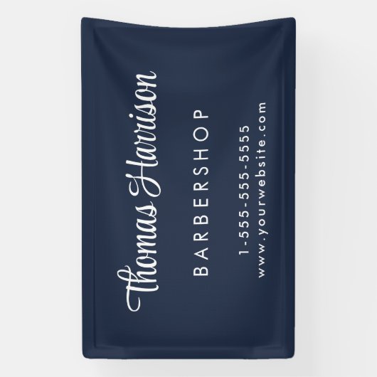 Zakelijk handtekeningscript Blue Promotional Spandoek (Verticaal)