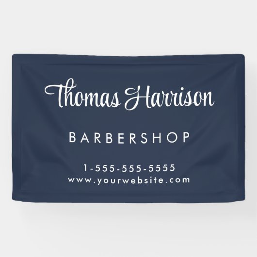 Zakelijk handtekeningscript Blue Promotional Spandoek (Horizontaal)