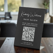 Zakelijk handtekeningscript QR-code zwart Reclamebord Met Voetstuk