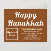 Zakelijk Hanukkah Kleine Bruine Platte Kerstkaart (Voorkant)