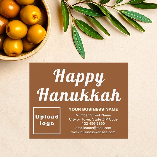 Zakelijk Hanukkah Kleine Bruine Platte Kerstkaart