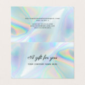 Zakelijk Holografisch Script Cadeaubon Visitekaartje (Buitenkant ongevouwen)