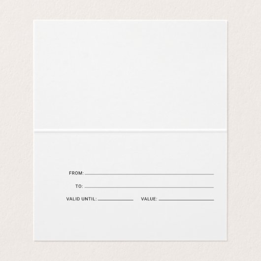 Zakelijk Holografisch Script Cadeaubon Visitekaartje (Binnenkant ongevouwen)