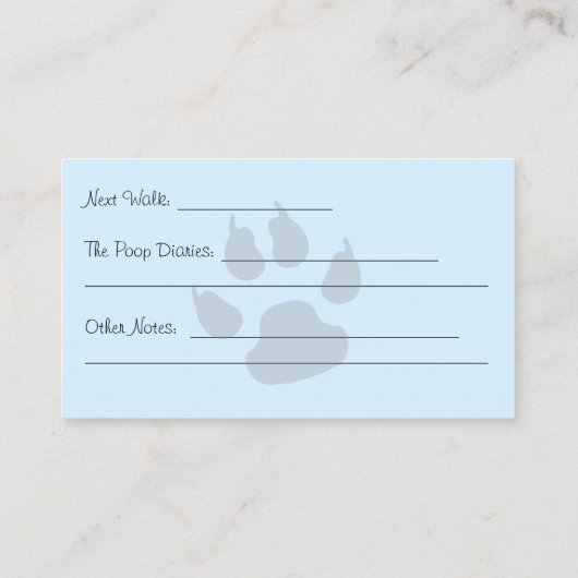 Zakelijk honden uitlaatservice visitekaartje (Achterkant)