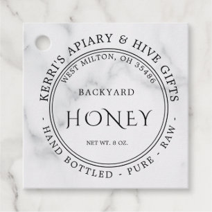 Zakelijk honingraatpot nek-label met bijen bedankjes labels